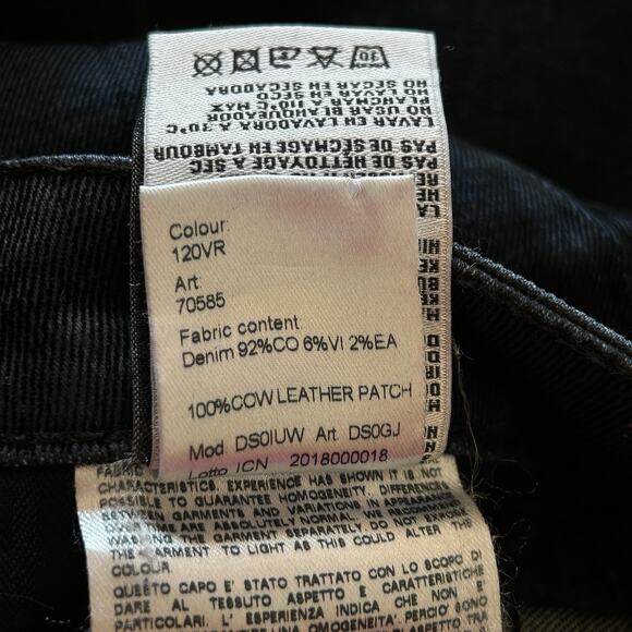 R13 Kick Jeans Black Velvet Wash Women’s 26 Made in Italy Distressed Denim - Picture 9 of 10